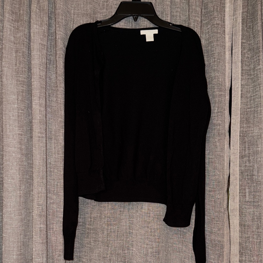 H&M Basic Black Cardigan with Buttons